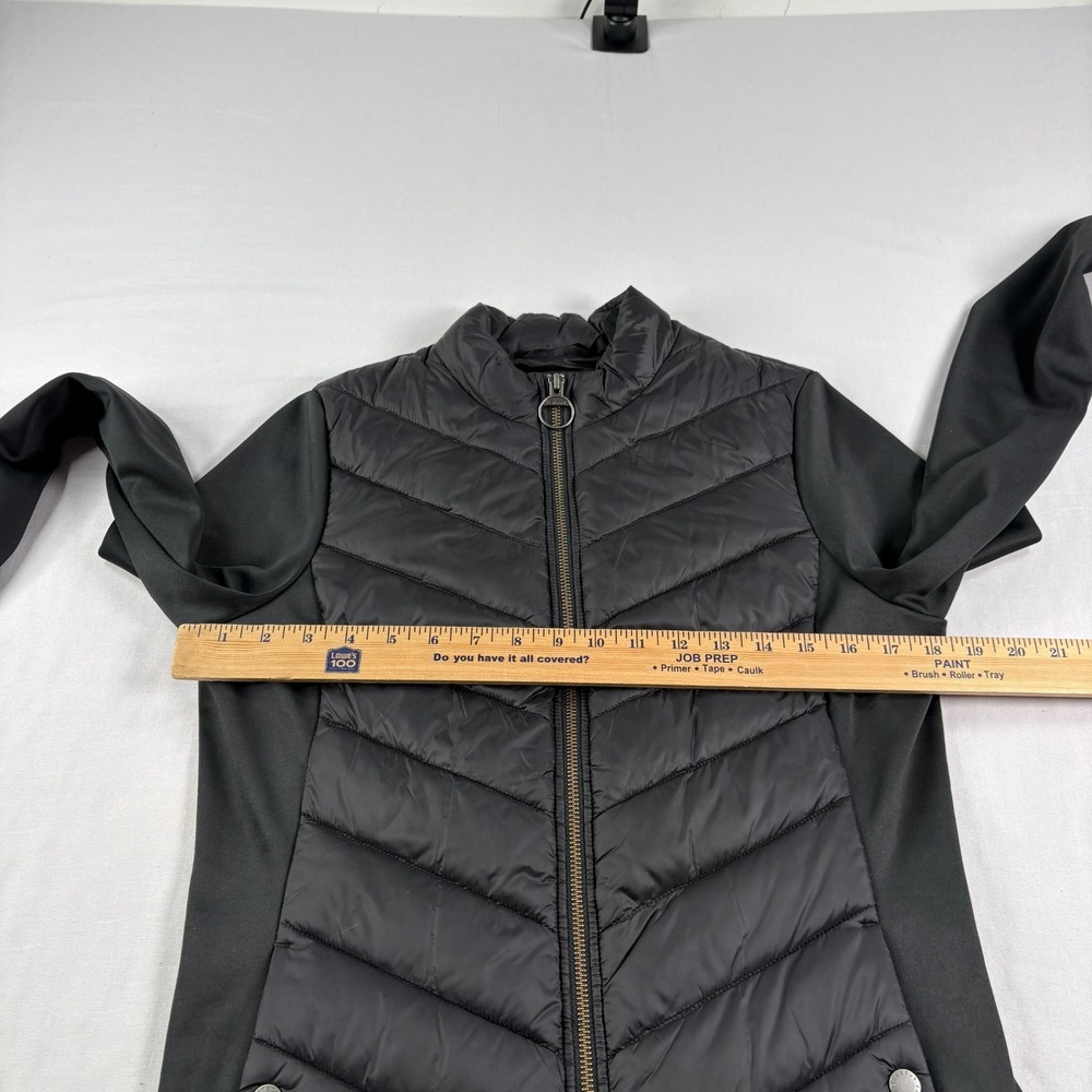 Barbour Jacket Womens Size 6 Black Quilted Hargate Sweat Full Zip Coat - Picture 7 of 12